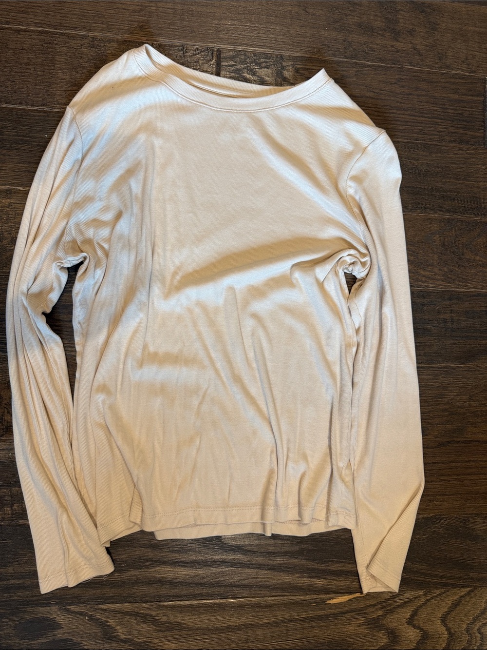 a new day Long Sleeve Tee in Light Beige